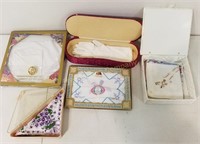 Ladies Hankies & Ladies Glove Box w/ Gloves