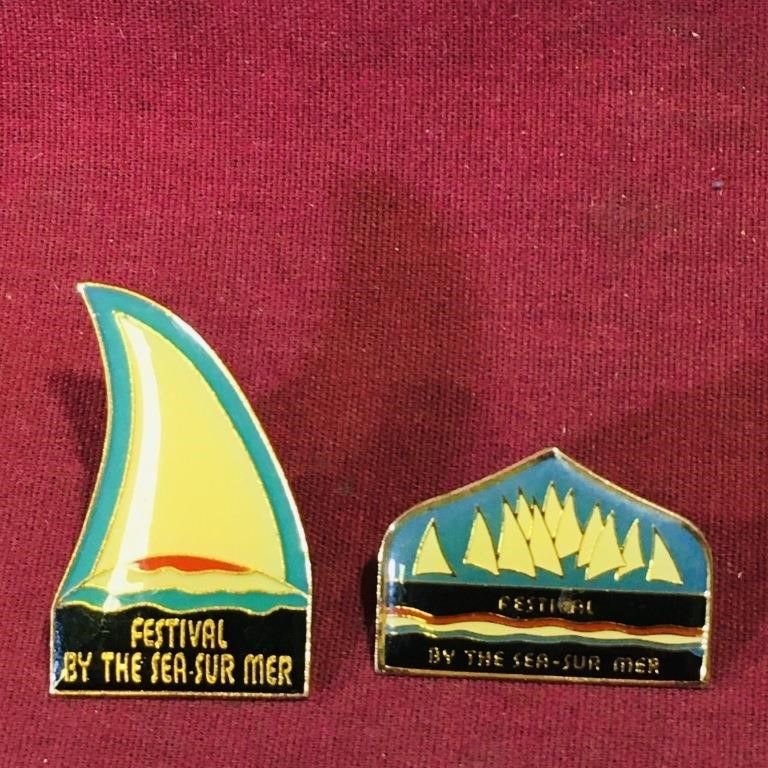 Lot Of 2 Festival By The Sea Pins (Vintage)
