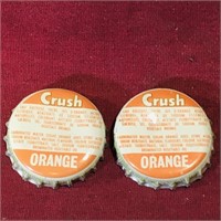 Lot Of 2 Orange Crush Bottle Caps (Vintage)