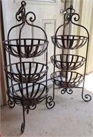 TWO (2) Three Tiered Metal Baskets