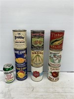 Collectable tin coin cans vintage