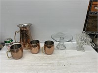 Decorative glass and copper pieces