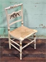 Decorated Tell City Side Chair with Woven Seat