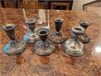 Sterling Silver Candle Stick Holders Weighted