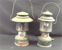 Two Coleman gas lamps