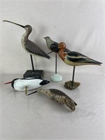 Assortment of Wooden Shore Bird Carvings