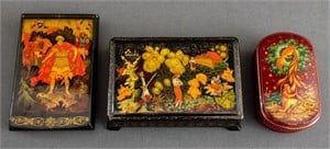 Russian Lacquer Boxes, 3 Lost ???