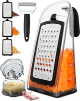 Cheese Grater with Garlic Crusher, Steel