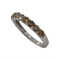 0.85ct Brown Diamond Ring in 14k White Gold