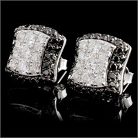 1.36ctw Fancy Color Diamond Earring in 14K WG