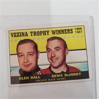 Vezina Trophy winners Topps hockey card 1967-68