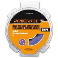 POWERTEC PRO 50PK, 5 Inch Sanding Discs Hook and L