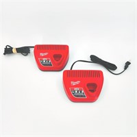 Pair of Milwaukee M12 Chargers