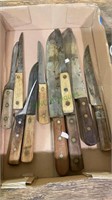 Box lot of knives - fillet knives, butcher