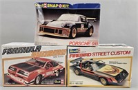 Car Model Kits - Sunbird, Firebird, Porsche