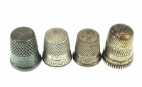 (4) Antique Sterling Silver Thimbles