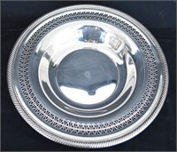 Large Silver Plate Reticulated Center Bowl