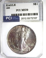 1989 Silver Eagle MS70 LISTS $1200