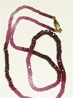 $3588 Ruby Necklace 14 Gold Clasp