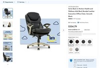W5341  Serta Bonded Leather Office Chair, Mid-Back
