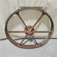 Vintage farm implement wheel