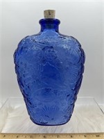 Vintage Cobalt Blue Glass Bottle/Flask with