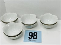 8 Vintage Porcelain Flower Shaped bowls