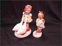 Two Hummel figurines: 5" Goose Girl, TMK 1 and