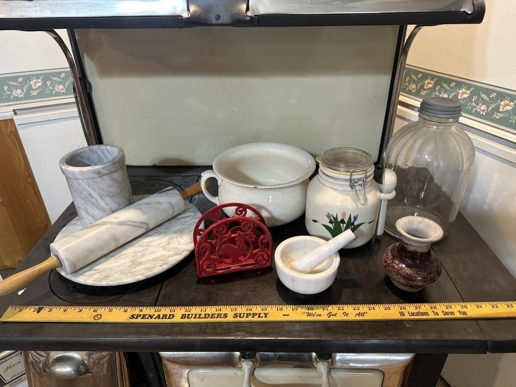 Kitchen pottery and marble set