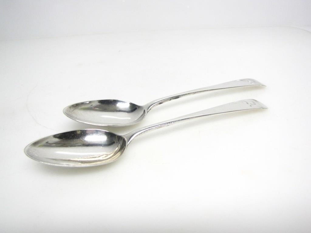 PAIR OF ANTIQUE EDINBURGH STERLING SILVER SPOONS