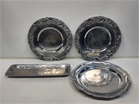 4 Ornate Cast Aluminum Charger Trays