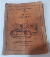 Repair Parts List For An HD-7 Tractor By: Ellis