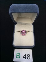 10 Kt Gold Estate Pink Amethyst Ring