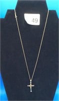 Gorgeous 14 KT Gold Crucifix Pendant Necklace