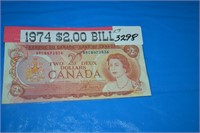 1974 $2.00 DOLLAR BILL