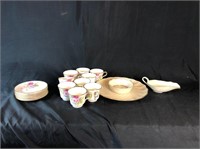 Noritake Cups &Saucers, Lenox Gravy Boat & Platter