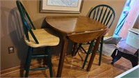 Bar Height Wooden Table w/2 Chairs
