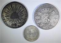 LOT OF 3: BELGIUM 1869 5 FRANCS;