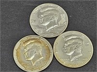 3- 2001 Proof Kennedy Silver Half Dollar Coins