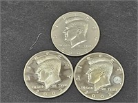 3- 2002 Proof Kennedy Silver Half Dollar Coins