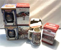 Budweiser Holiday steins see description