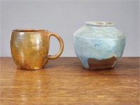 TWO PIECES OF JUGTOWN POTTERY