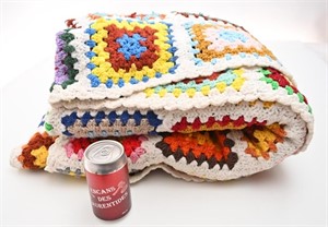 Couverture vintage au crochet, 72'' x 90''