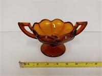 Vintage Amber Glass Candy Dish