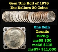 Eisenhower $1 Roll 25pcs, 1976--p