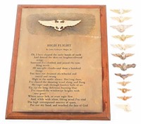 WWII - COLD WAR USN WINGS & HIGH FLIGHT PLAQUE