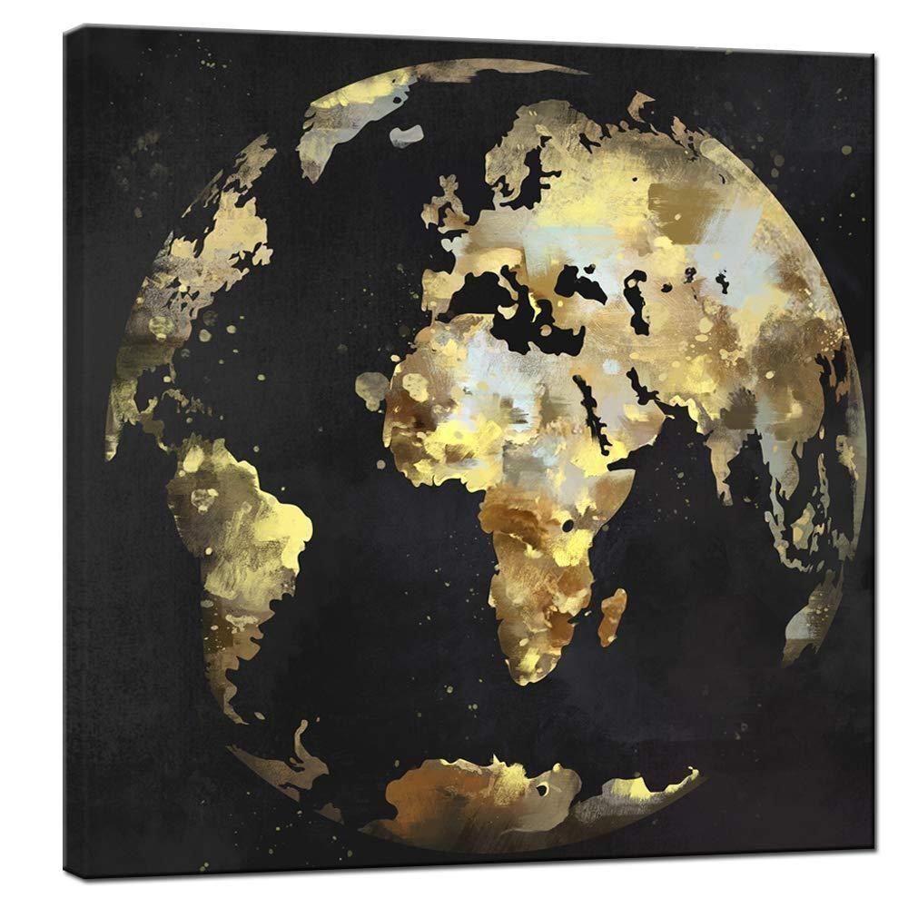 sechars Modern Black and Gold Wall Art Abstract