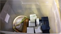 Tub lot, Many laser cut crystal paperweights,