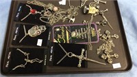 Tray lot of Halloween costume jewelry, skulls,