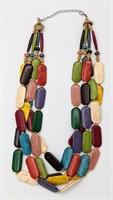 MCM Vintage Lucite 4 Strand Bright Colour Necklace